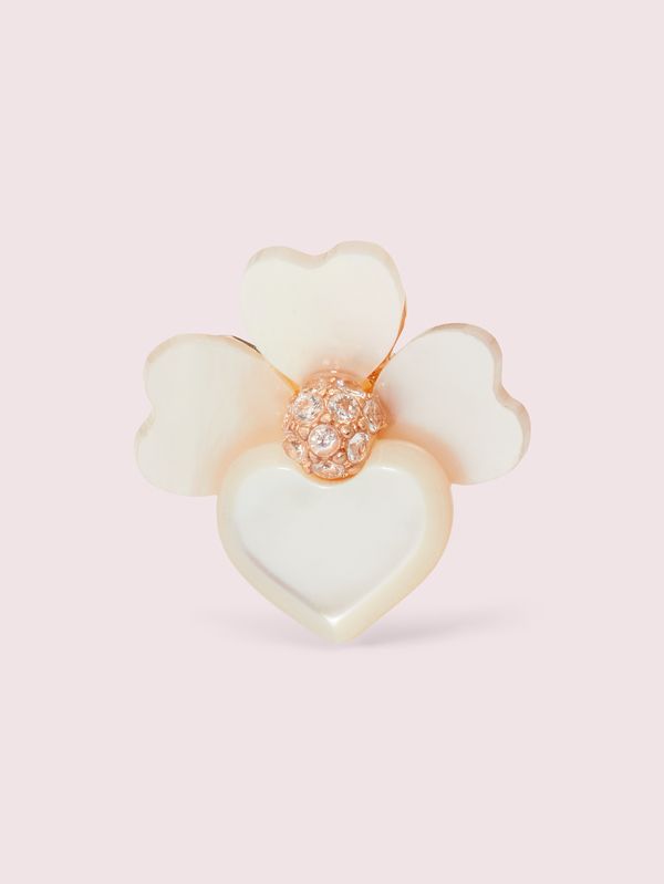 Kate Spade,precious pansy studs,earrings,Cream Multi/Rose Gold